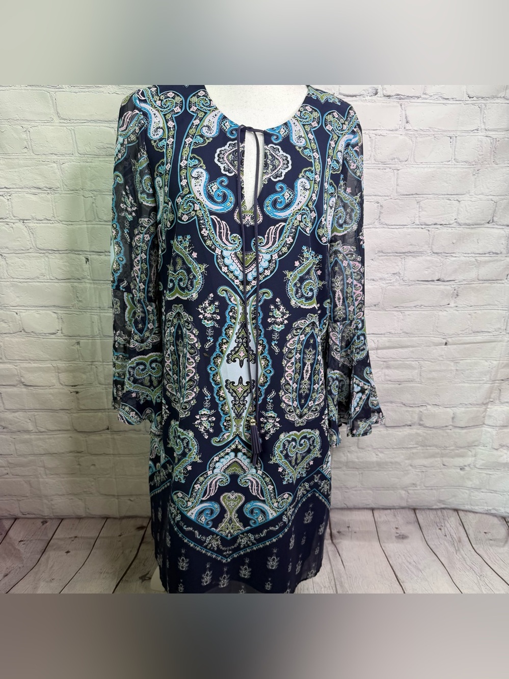Vince Camuto Paisley Blue Sheath Dress 14